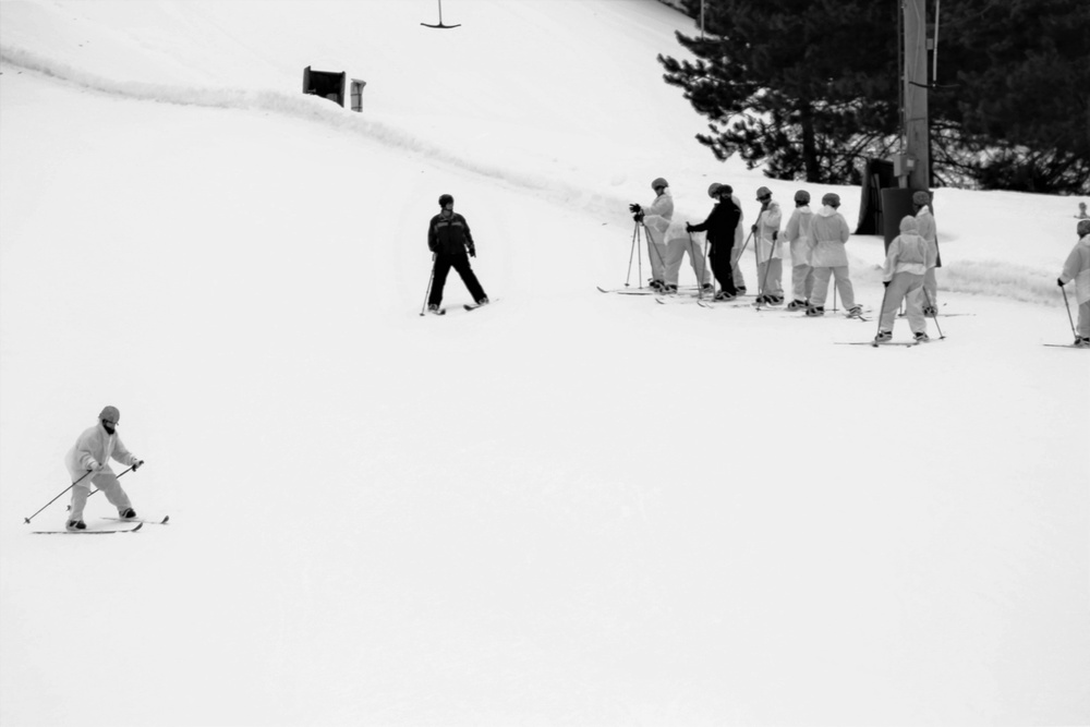 Cold-Weather Operations Course Class 18-05 students practice skiing at Fort McCoy