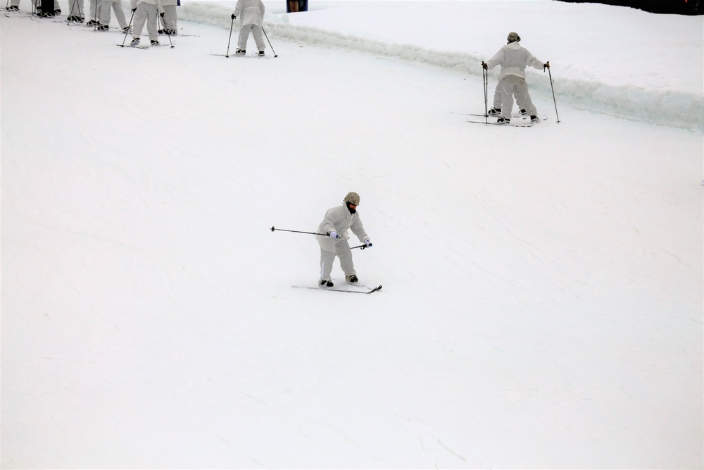 Cold-Weather Operations Course Class 18-05 students practice skiing at Fort McCoy