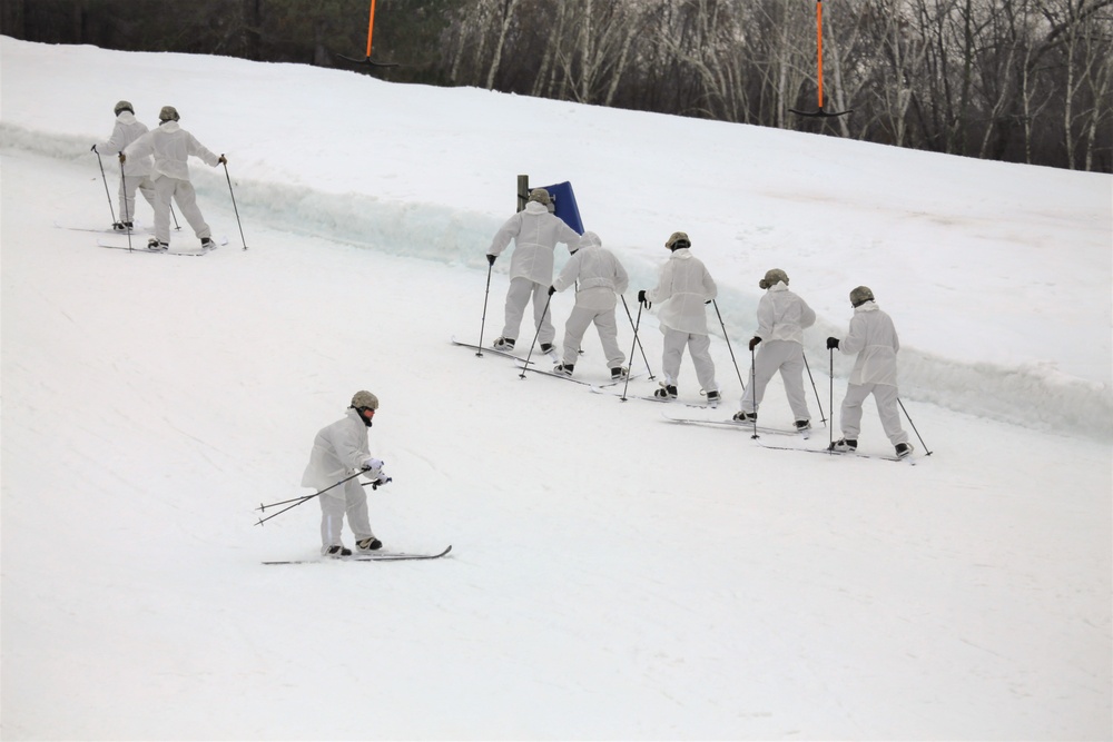 Cold-Weather Operations Course Class 18-05 students practice skiing at Fort McCoy