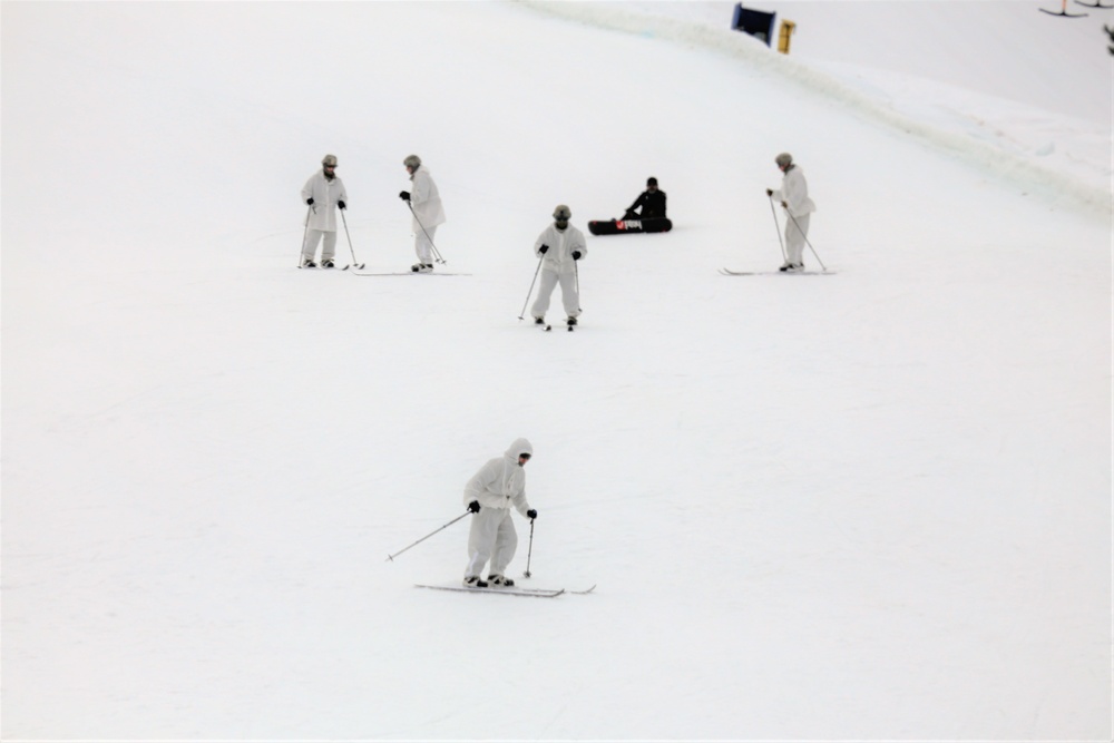 Cold-Weather Operations Course Class 18-05 students practice skiing at Fort McCoy