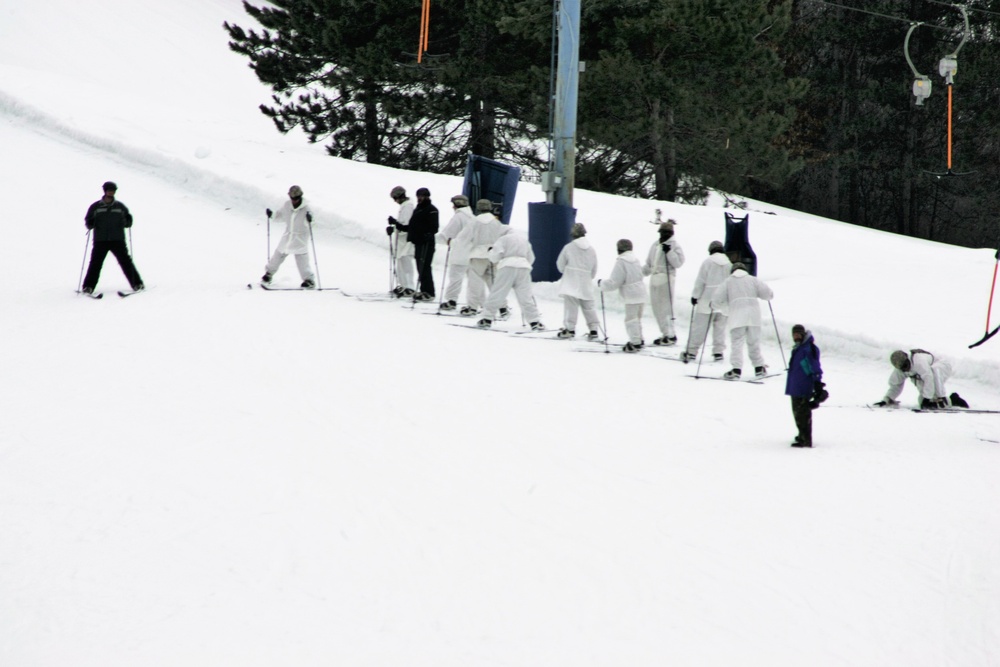 Cold-Weather Operations Course Class 18-05 students practice skiing at Fort McCoy