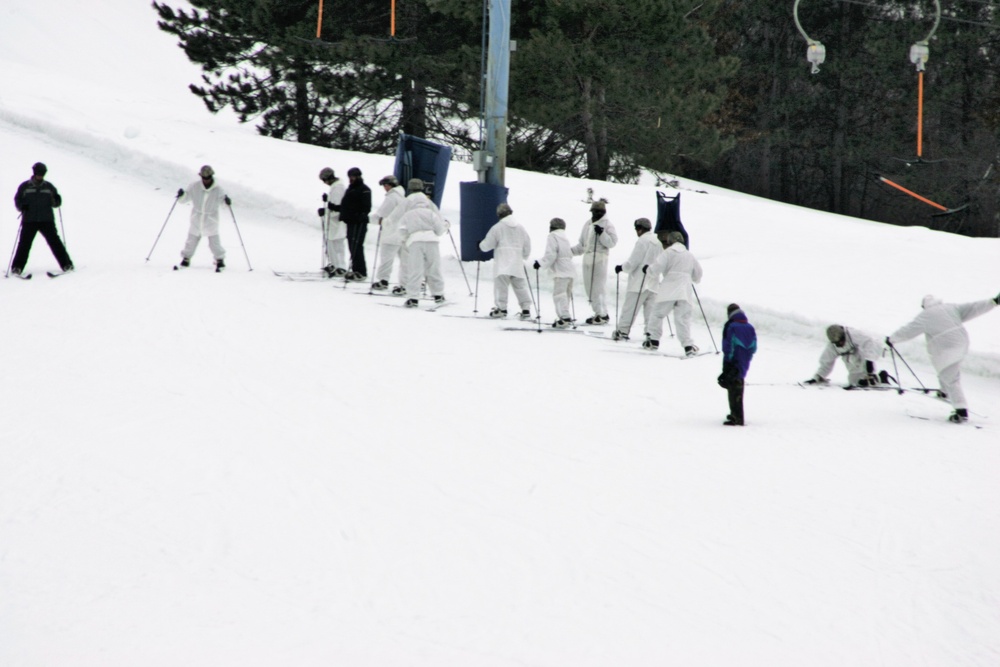 Cold-Weather Operations Course Class 18-05 students practice skiing at Fort McCoy