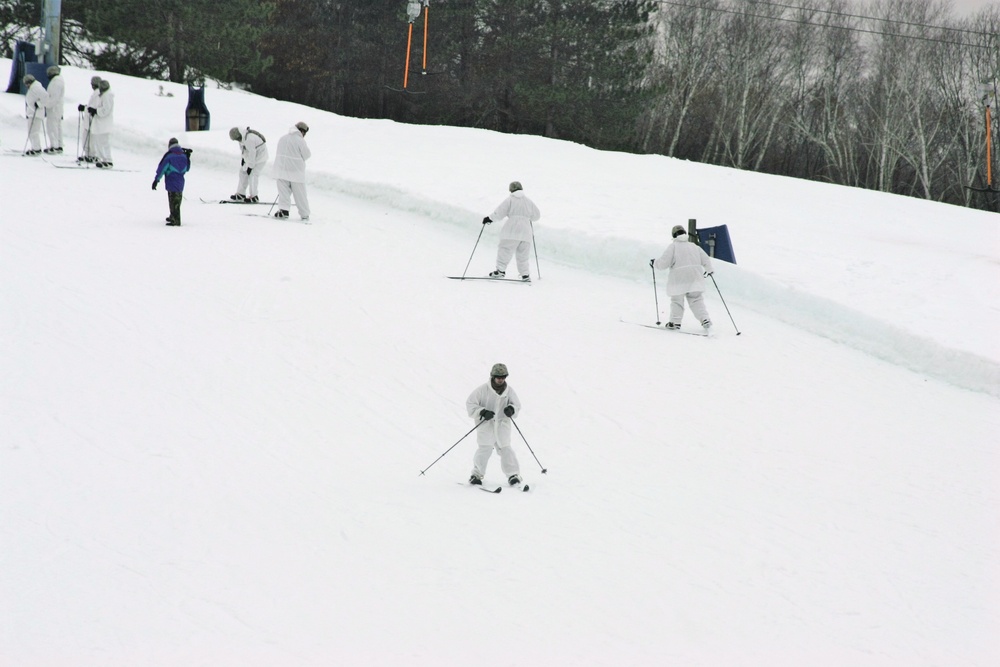 Cold-Weather Operations Course Class 18-05 students practice skiing at Fort McCoy