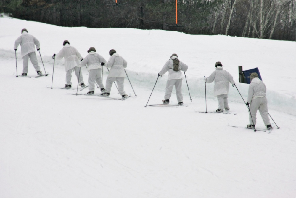 Cold-Weather Operations Course Class 18-05 students practice skiing at Fort McCoy