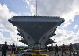 USS Nimitz Moves Into Dry Dock