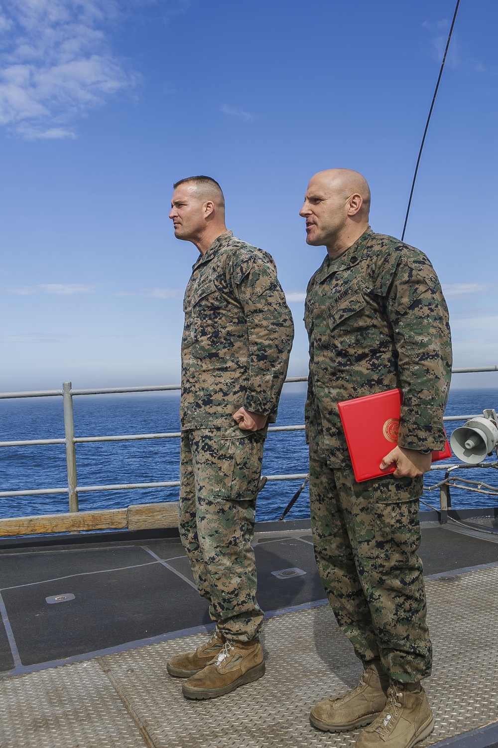 Fox Company's Commanding Officer Promoted at Sea