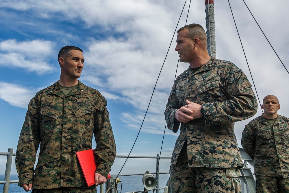 Fox Company's Commanding Officer Promoted at Sea