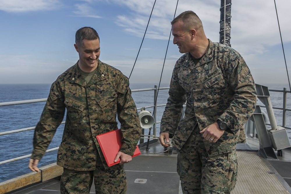 Fox Company's Commanding Officer Promoted at Sea