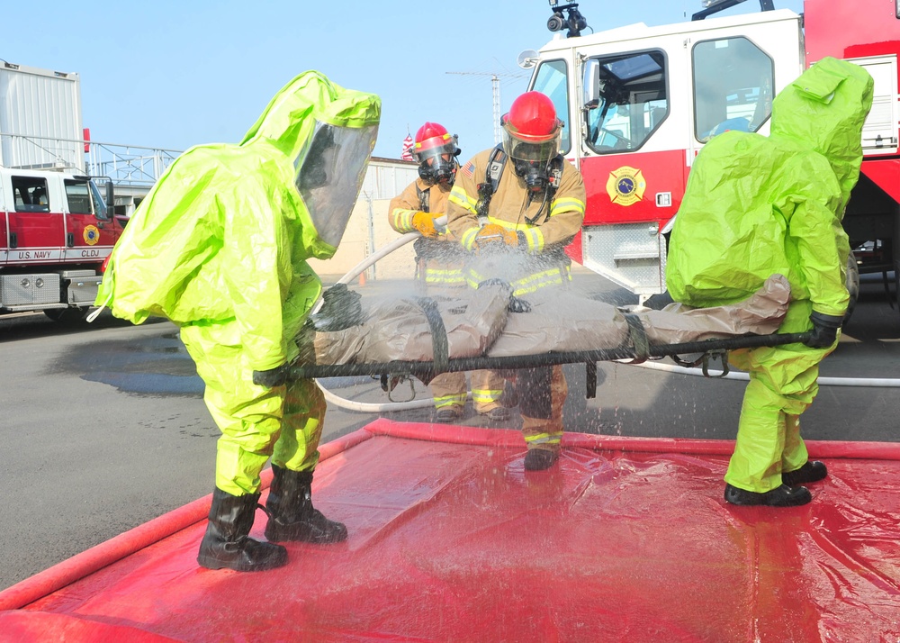 Camp Lemonnier Fire Department holds HAZMAT Training