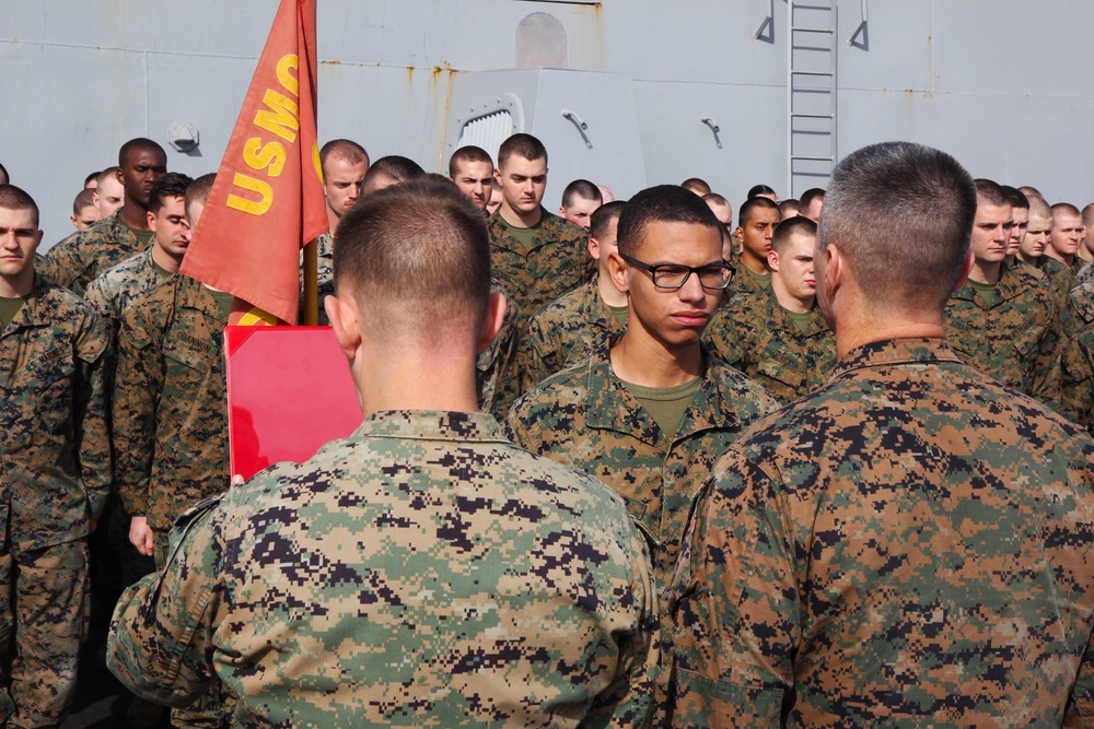 March promotions aboard the USS New York