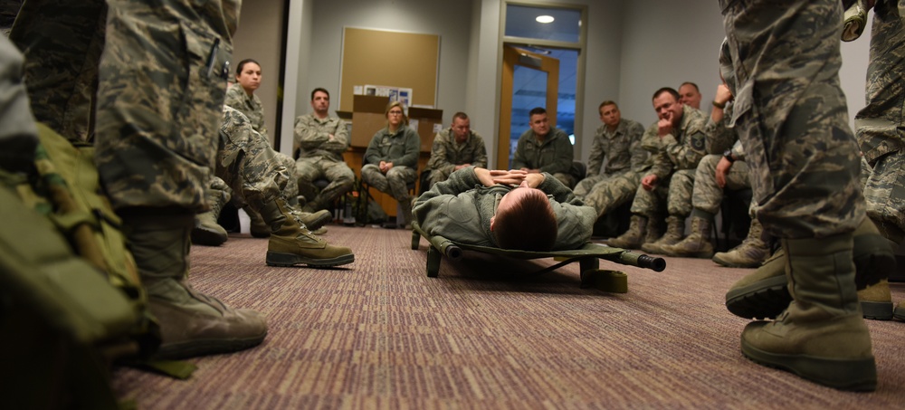 180th Fighter Wing PArticipates in Self-Aid Buddy Care Training