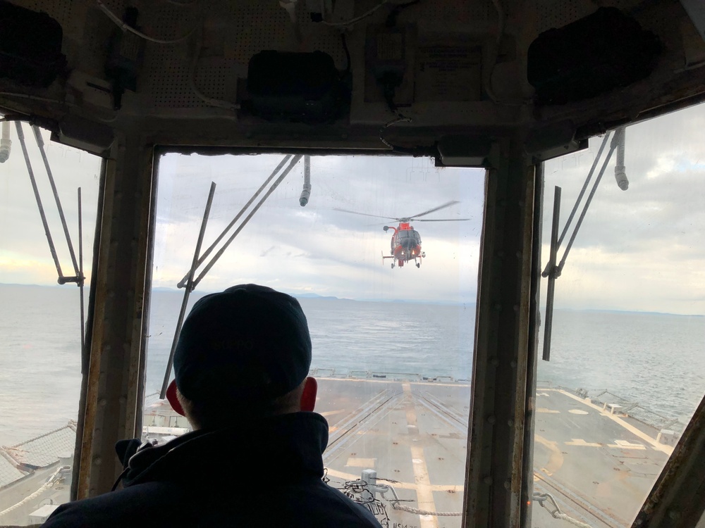 Coast Guard Port Angeles aircrew medevacs Navy sailor