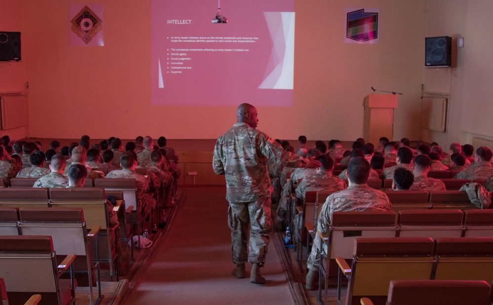 US Army Soldiers attend a leadership development class