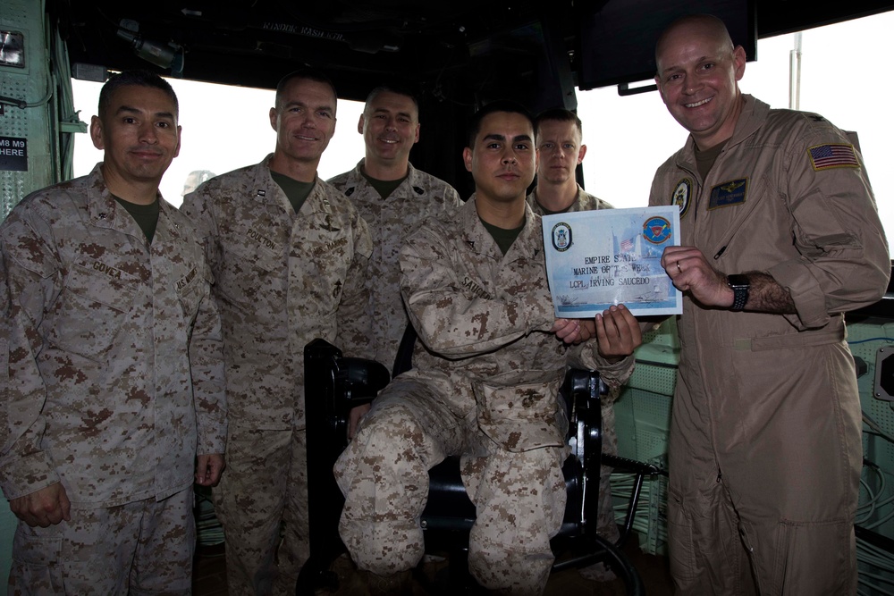 March 5th Empire State Marine of the Week aboard USS New York