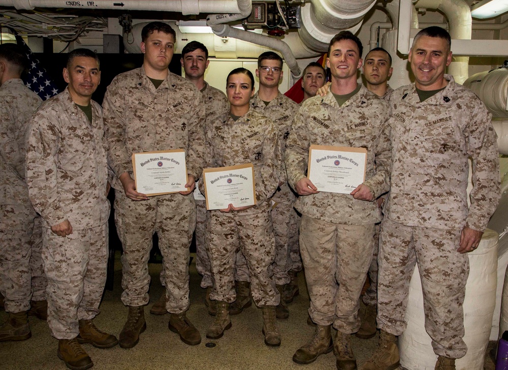 Corporal's Course Graduation aboard the USS New York