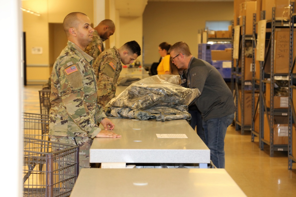 Operation Cold Steel II Soldiers receive equipment issue at Fort McCoy