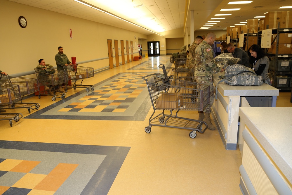 Operation Cold Steel II Soldiers receive equipment issue at Fort McCoy