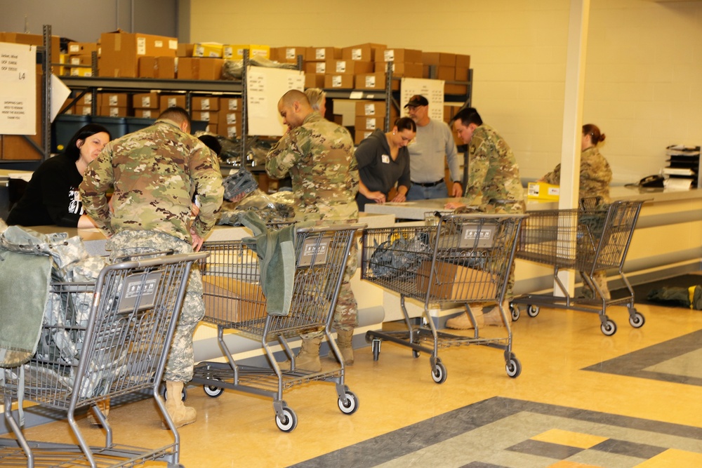 Operation Cold Steel II Soldiers receive equipment issue at Fort McCoy
