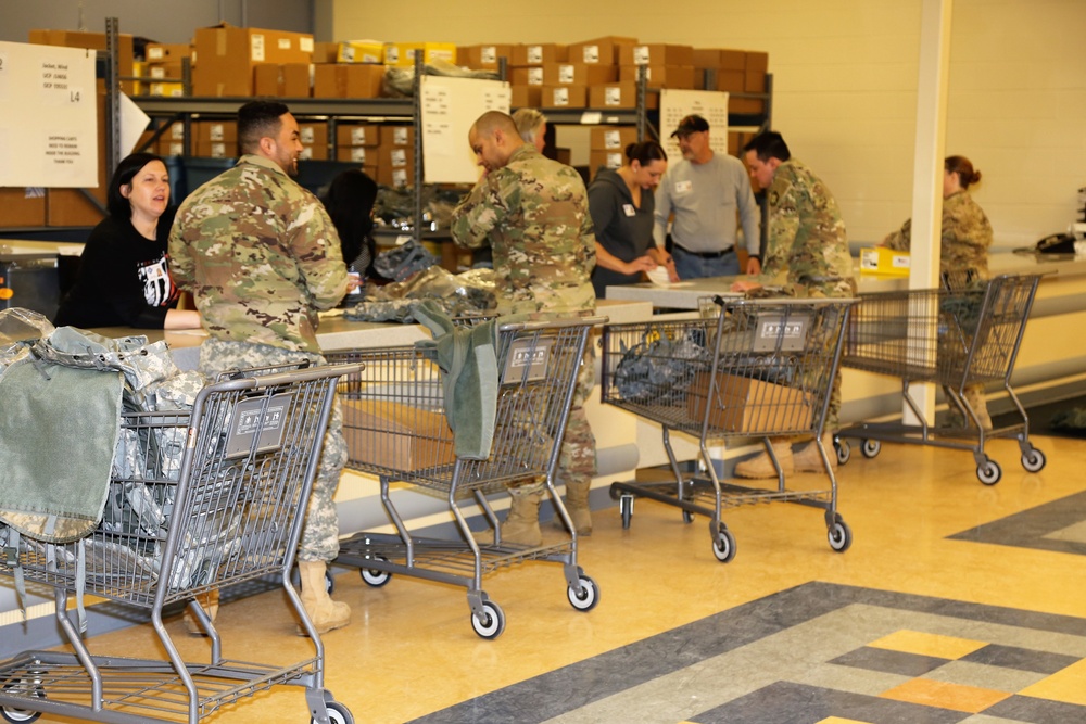 Operation Cold Steel II Soldiers receive equipment issue at Fort McCoy