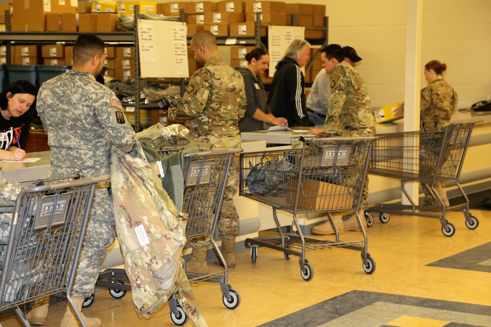 Operation Cold Steel II Soldiers receive equipment issue at Fort McCoy