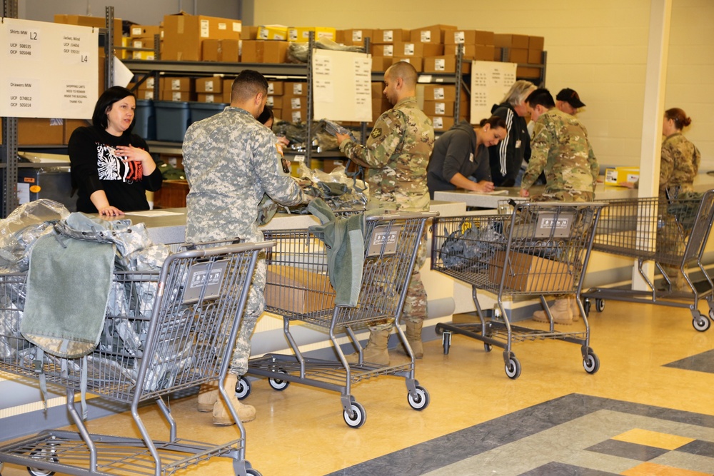 Operation Cold Steel II Soldiers receive equipment issue at Fort McCoy