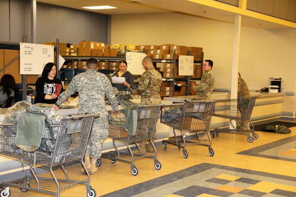 Operation Cold Steel II Soldiers receive equipment issue at Fort McCoy