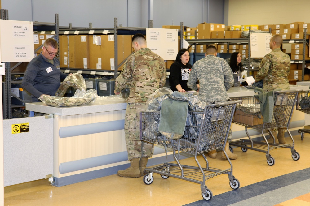 Operation Cold Steel II Soldiers receive equipment issue at Fort McCoy