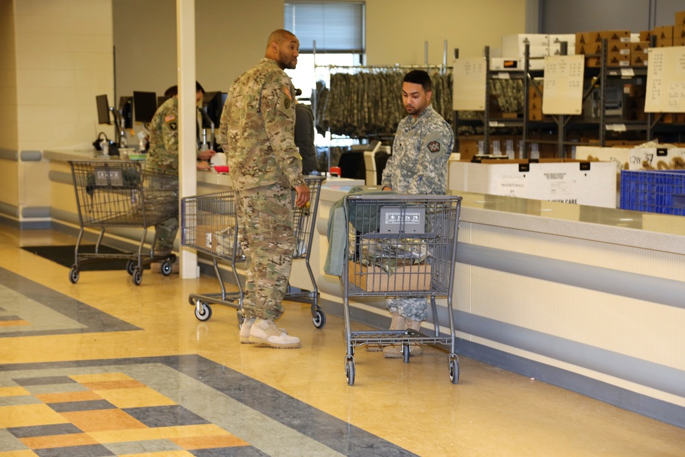 Operation Cold Steel II Soldiers receive equipment issue at Fort McCoy