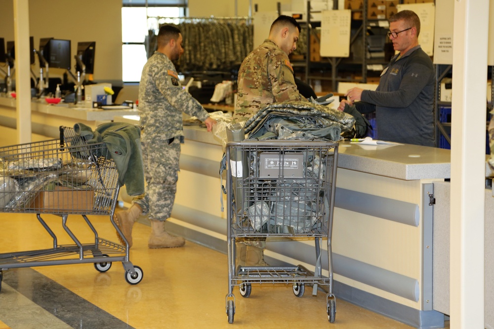 Operation Cold Steel II Soldiers receive equipment issue at Fort McCoy