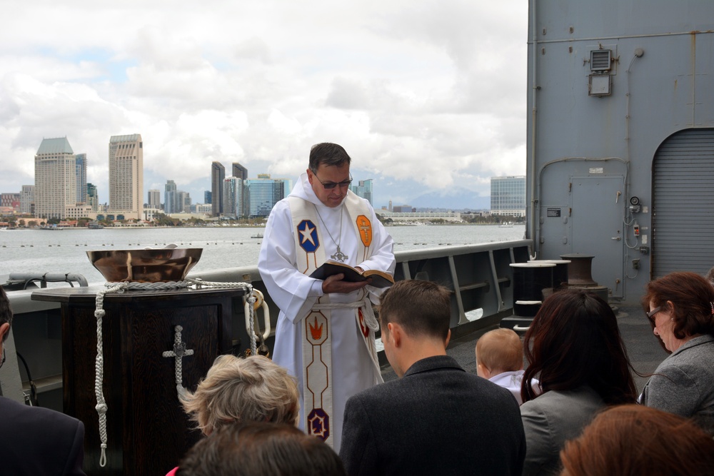 USNS Carl Brashear Hosts Traditional Navy Baptism Ceremony