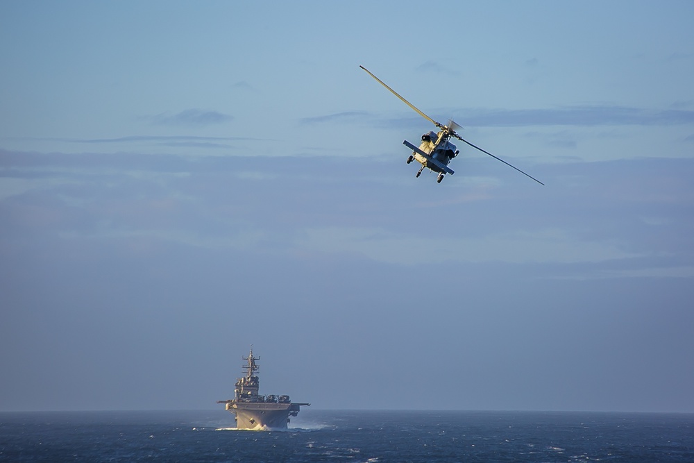 USS Oak Hill Conducts Replenishment at Sea in Atlantic Ocean