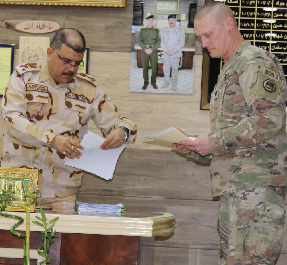 139th RSG Iraqi Security Forces Engineer School Commander Key Leader Engagement