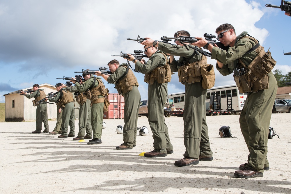 U.S. Marines With HMLA-269 Participate In Aircraft Egress Training