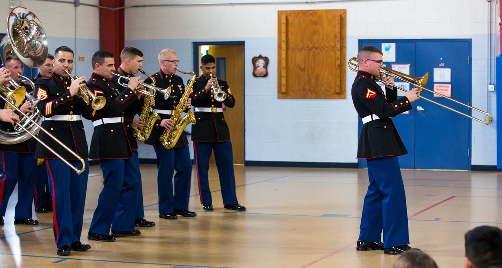 2nd Marine Aircraft Wing Band performs at Annunciation Catholic School