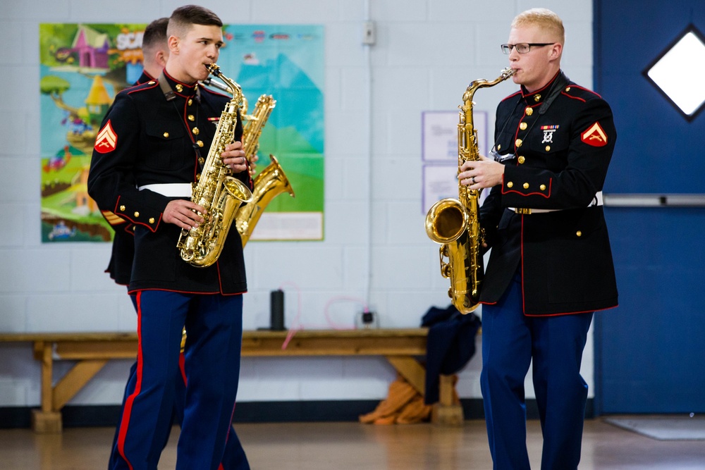 2nd Marine Aircraft Wing Band performs at Annunciation Catholic School