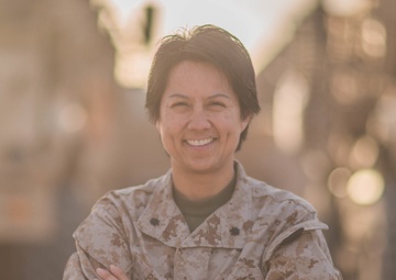 International Women's Day portrait of a U.S. Marine and San Jose native in Afghanistan