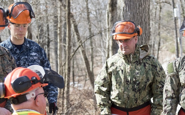 NY Military Force members conduct chainsaw training at Camp Smith