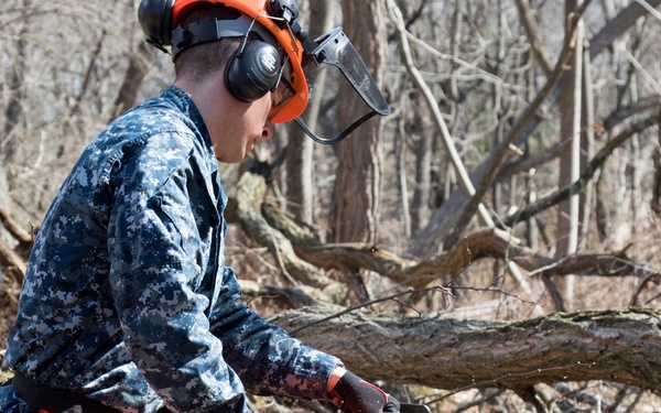 NY Military Force members conduct chainsaw training at Camp Smith