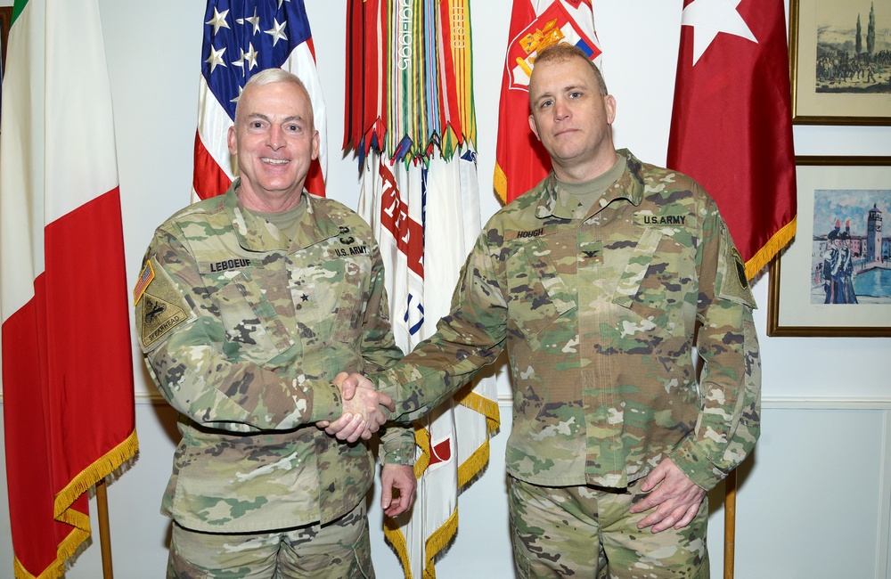 Col. Richard Hough II visits Caserma Ederle in Vicenza, Italy