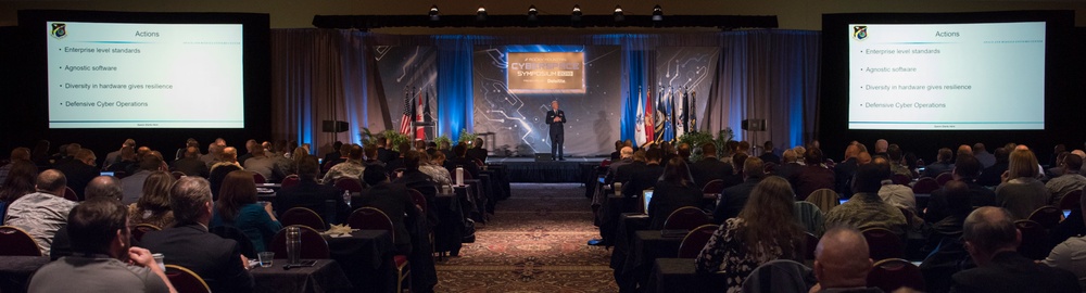 Lt. Gen. John Thompson speaks at Rocky Mountain Cyberspace Symposium