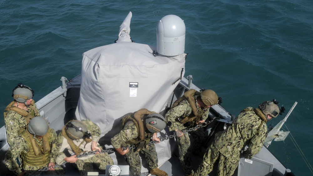 CRG-1 Mark VI Patrol Boats Conduct Towing and Anchor Drills