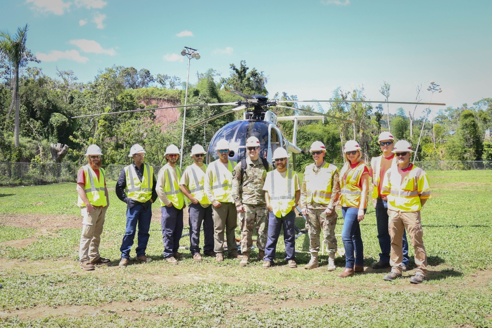 LTC Cunningham visits USACE volunteers and contracted line workers in Lares