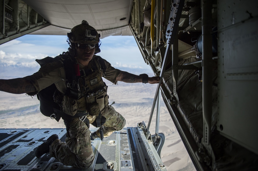 83rd ERQS pararescuemen conduct high altitude low opening jump training in Afghanistan