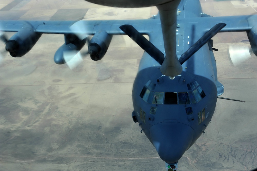 AC-130W in-flight refueling