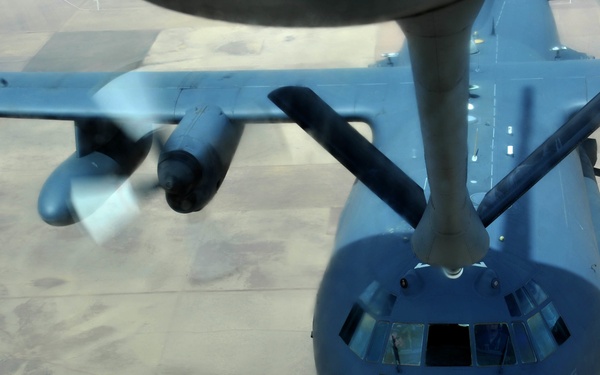 AC-130W in-flight refueling