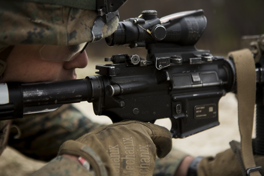 U.S. Marines conduct platoon attack at Range G-29