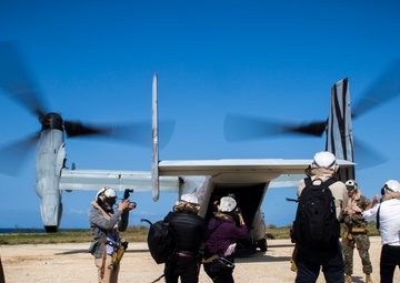 Japanese media outlets board MV-22 Osprey in Okinawa, Japan