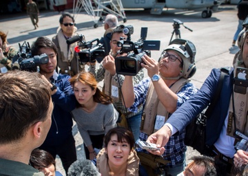 Japanese media outlets board MV-22 Osprey in Okinawa, Japan