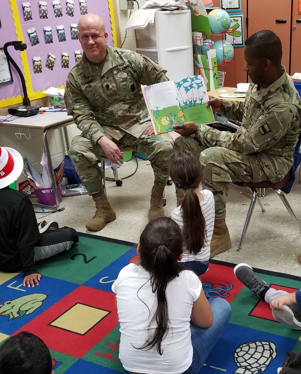 Soldiers Celebrate Dr. Seuss’ Birthday with Local Elementary School Children