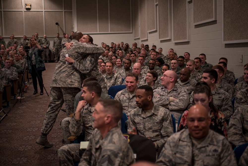 CMSAF Wright gives all call at Peterson AFB